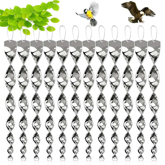Reflective Bird Deterrent Spiral Rods — 12 or 24 Pack