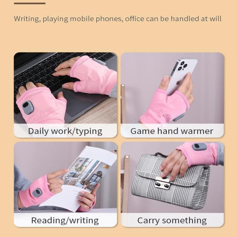 USB Heated Fingerless Gloves — 3 Temperature Settings