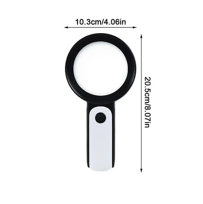 30x LED Magnifying Glass for Reading & Detail Work