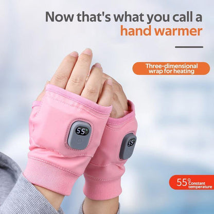 USB Heated Fingerless Gloves — 3 Temperature Settings
