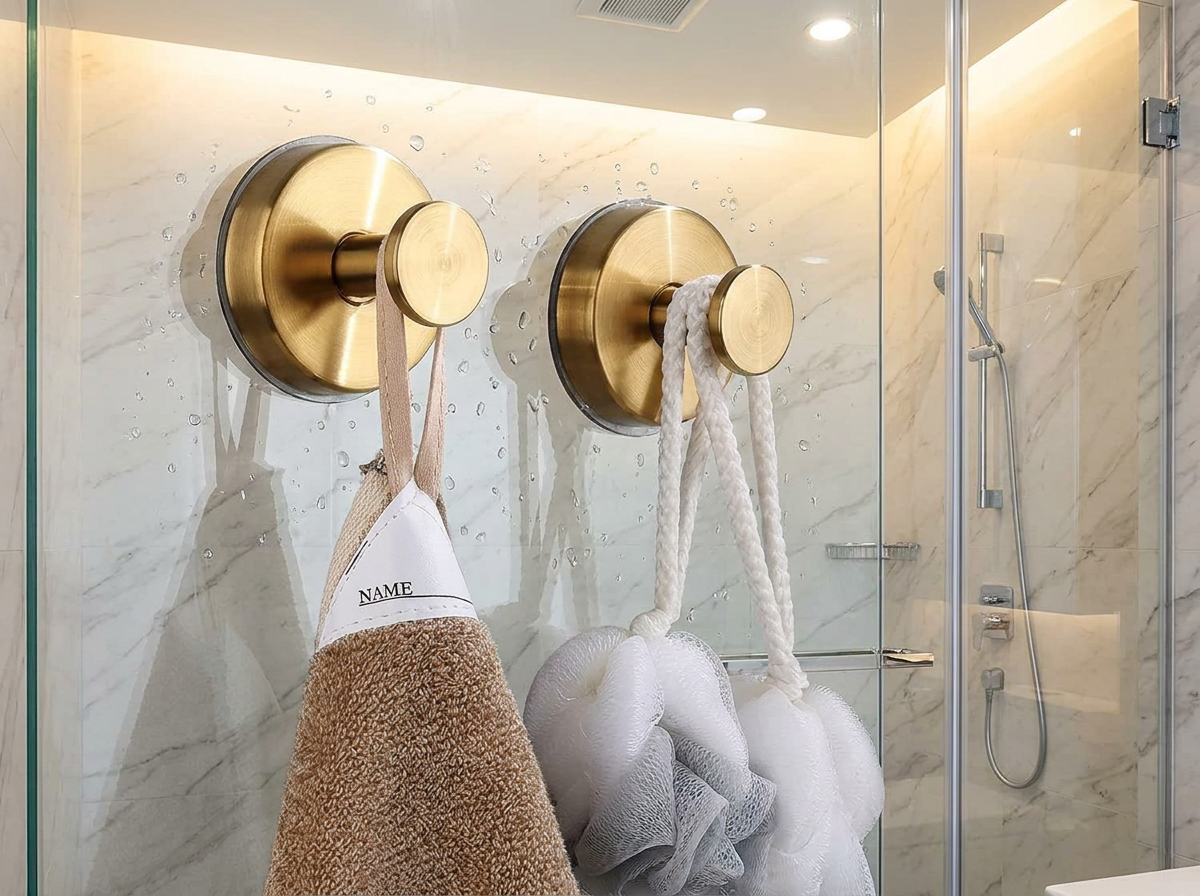 Twist-Lock Suction Cup Wall Hooks lifestyle