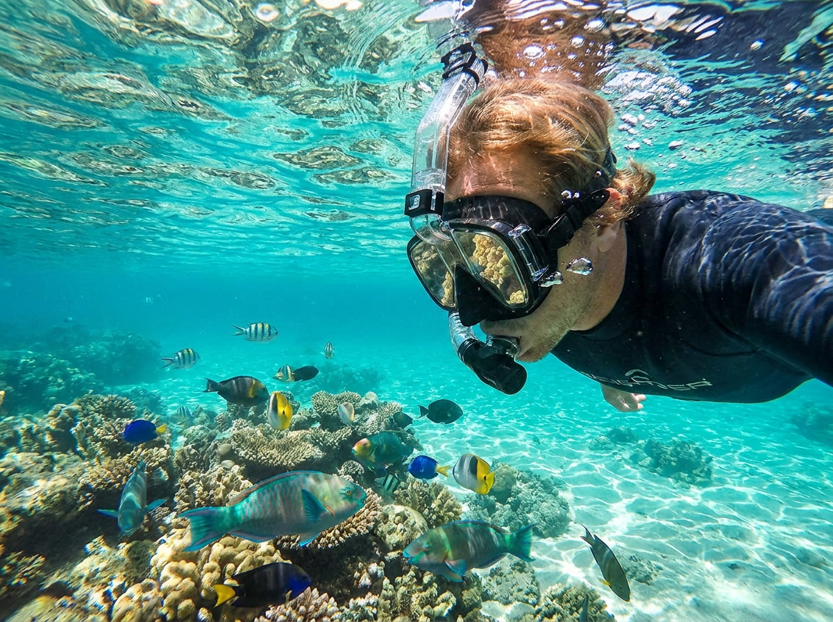 Snorkeling Mask with Dry Top System lifestyle