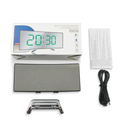 Modern Curved LED Digital Clock with Temperature Display