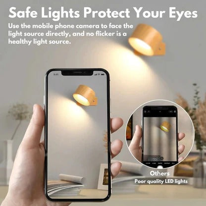 Rechargeable 360° Rotating Wall Light — Touch Control