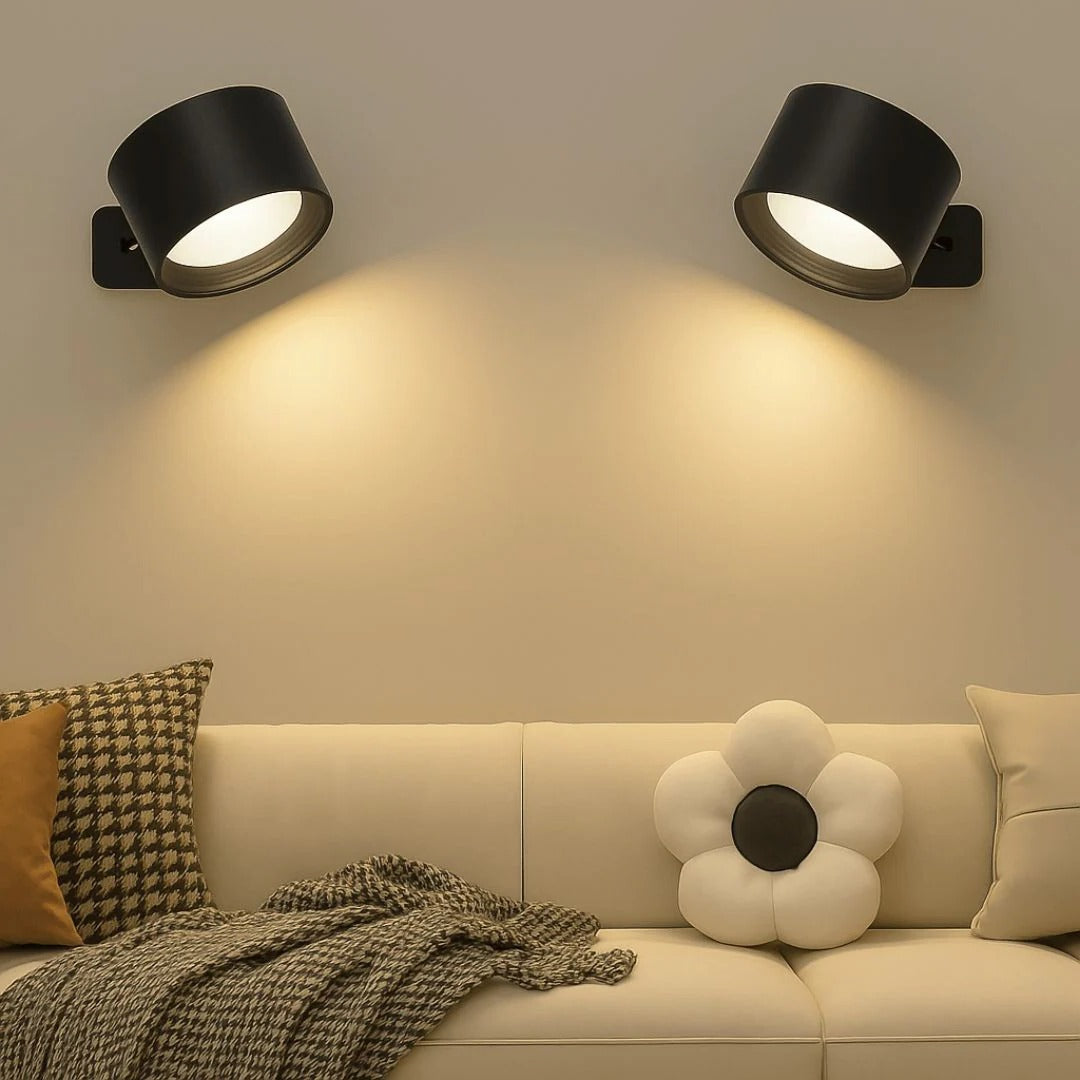 Rechargeable 360° Rotating Wall Light — Touch Control