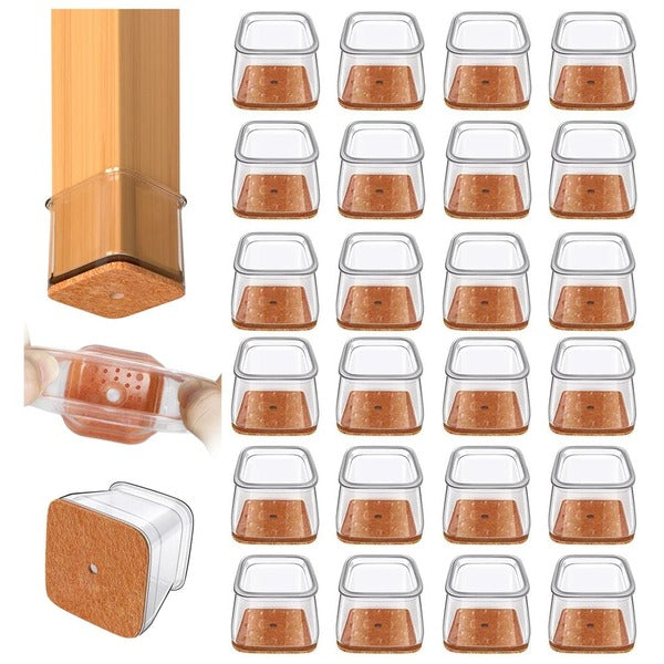 Square Chair Leg Floor Protectors — Set of 24