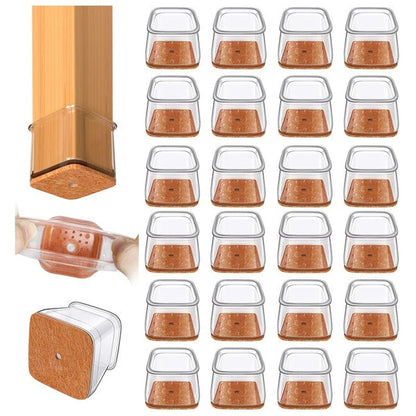 Square Chair Leg Floor Protectors — Set of 24