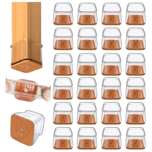 Square Chair Leg Floor Protectors — Set of 24
