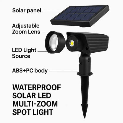 Solar Adjustable-Zoom LED Garden Spotlight