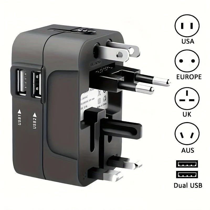Worldwide Travel Adapter with Dual USB Ports