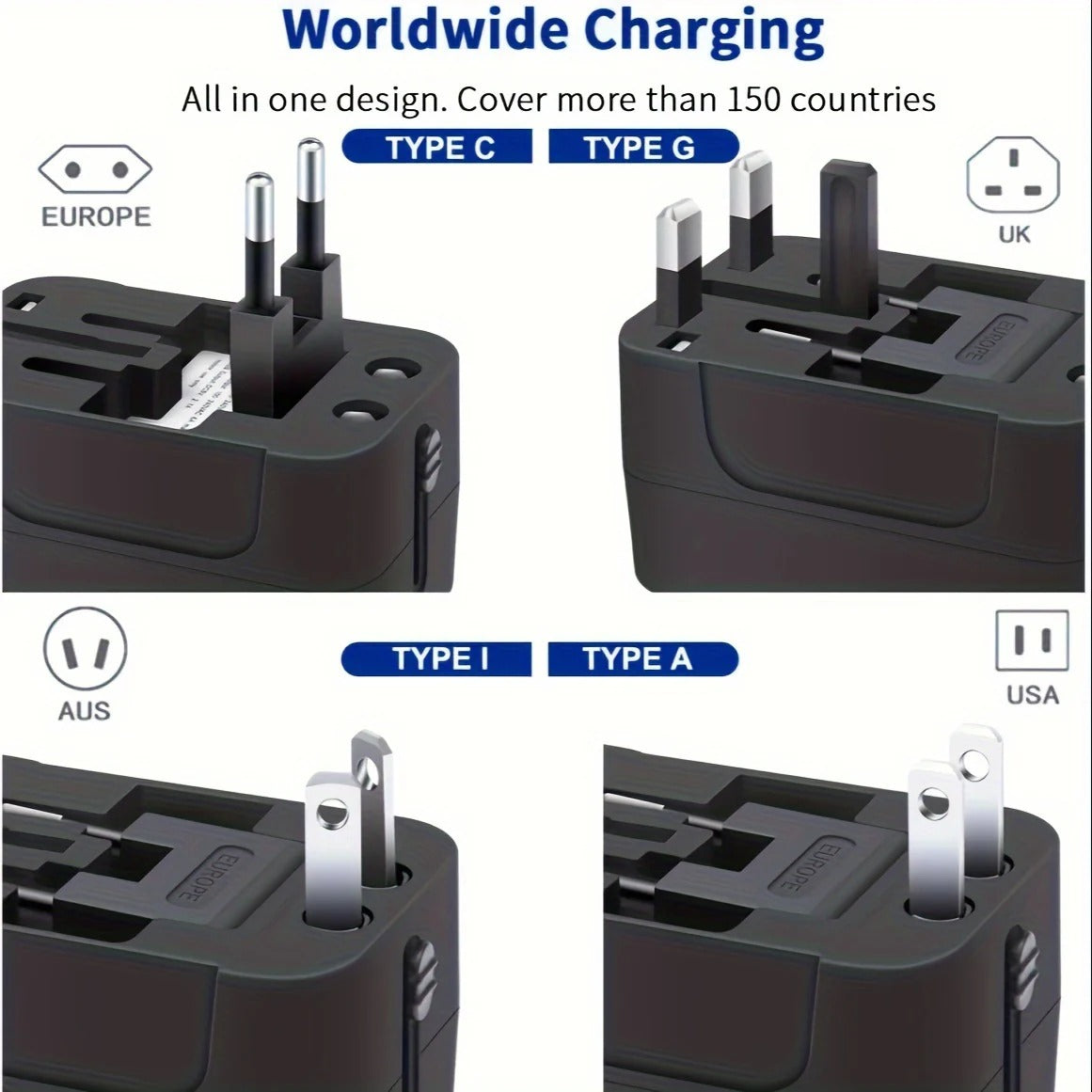 Worldwide Travel Adapter with Dual USB Ports