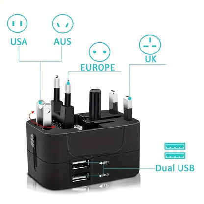 Worldwide Travel Adapter with Dual USB Ports