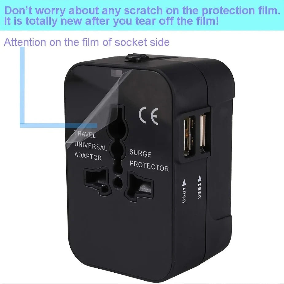 Worldwide Travel Adapter with Dual USB Ports