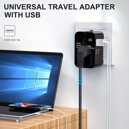 Worldwide Travel Adapter with Dual USB Ports
