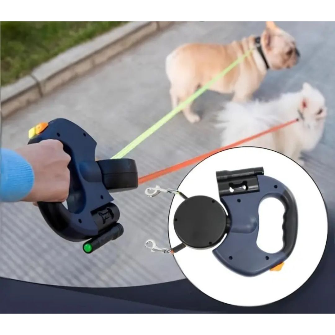 Anti-Tangle Double Dog Leash with 360° Swivel